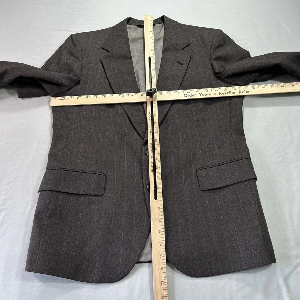 VINTAGE‎ Johnny Carson Blazer Mens 42 Pinstripe Wool Sport Coat Classic USA 90s